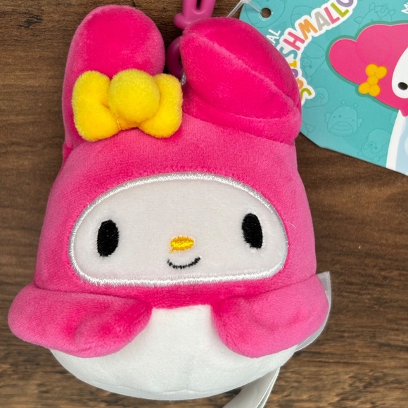 NWT SQUISHMALLOWS Sanrio Hello Kitty Plush MY MELODY Clip On Key Chain Bag NEW - Picture 2 of 10